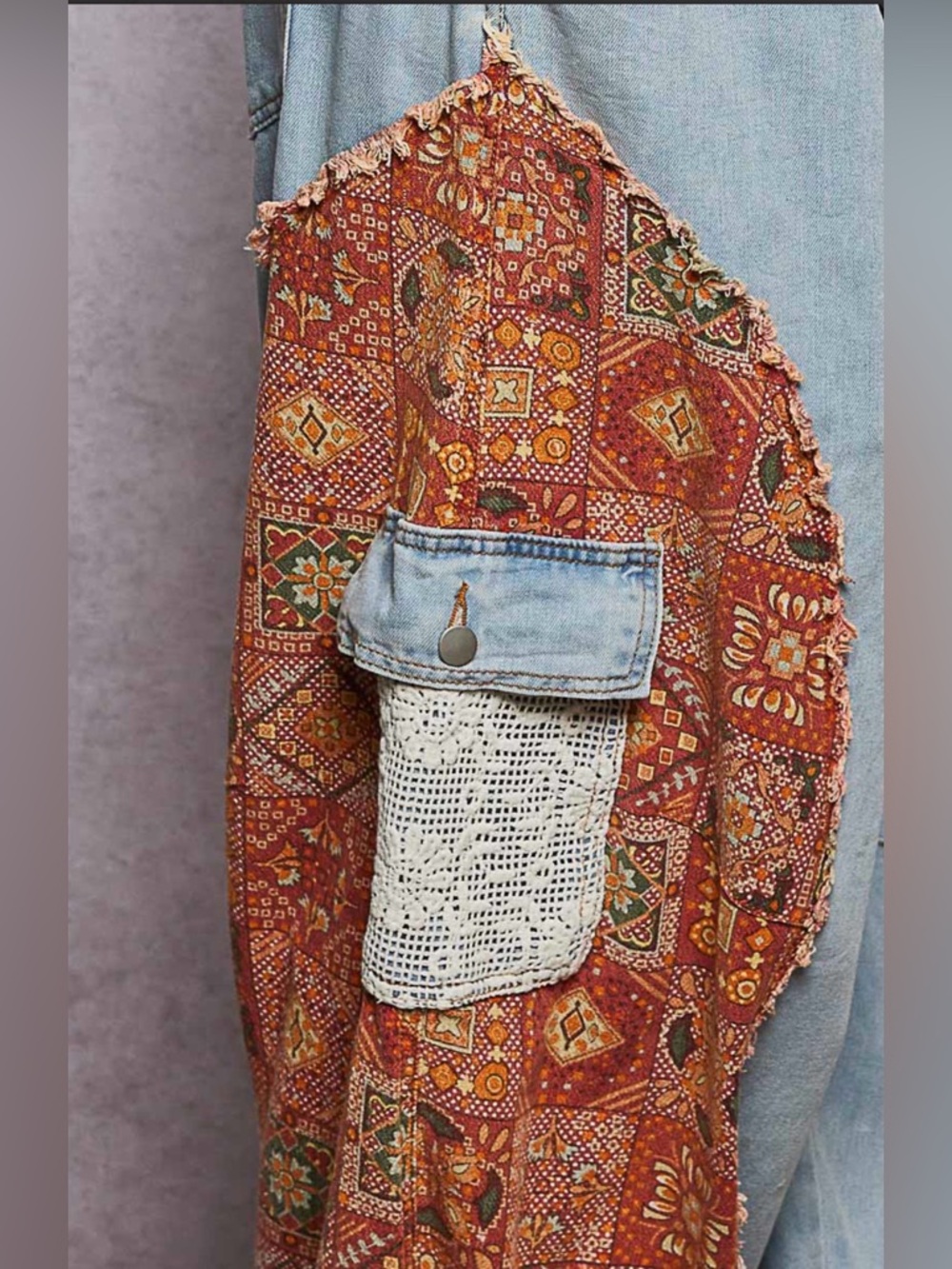 POL Anita Patchwork Denim Joggers - Picture 6 of 9